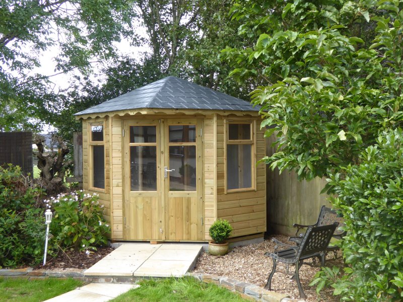Summerhouse With Grp Slate Tile Roof